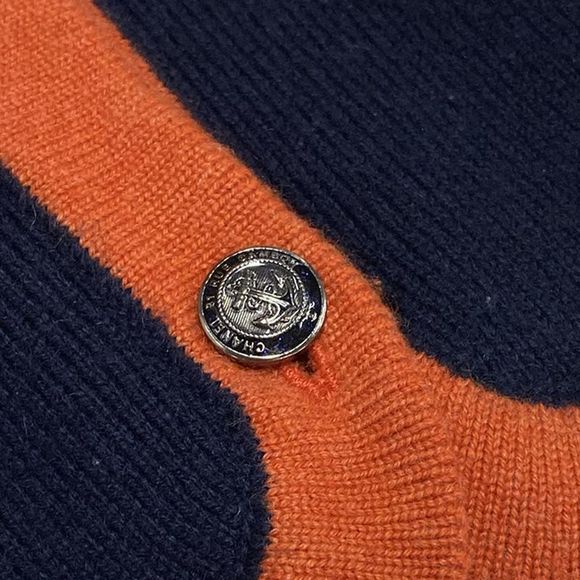 Chanel Cardigan Size 38 M Women - P59182 Dark Navy And Orange Long Sleeves / - Picture 10 of 12